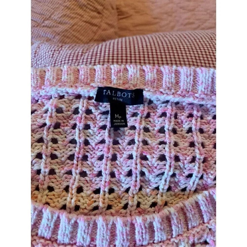 Talbots Open Stitch Cotton Sweater - Picture 5 of 5